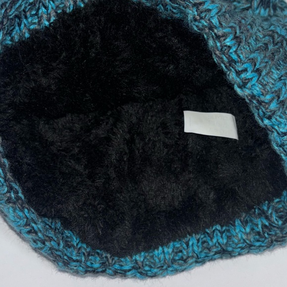 Honnesserry Pom Pom Beanie Touchscreen Gloves Set Fleece Lined Hat Blue/Black - Picture 15 of 16